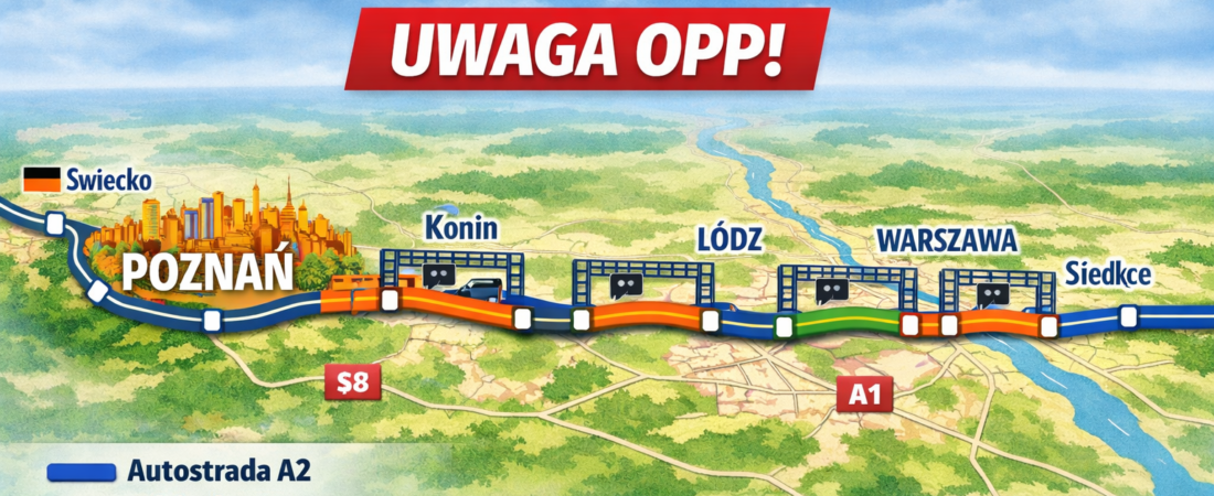 Odcinkowy pomiar prędkości A2 – mapa, lokalizacje i aktualne kontrole 2026