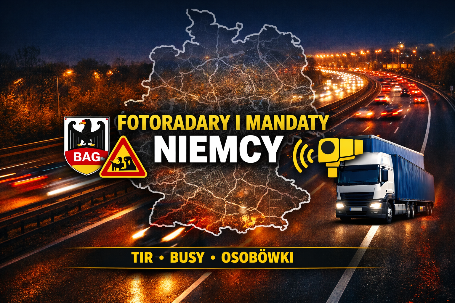 Fotoradary Niemcy — mapa Blitzerów i limity Autobahn 2026 – A12, A9, A6 – Aktualne Utrudnienia