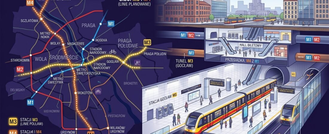 Metro Warszawa – aktualny stan budowy M2, M3 i M4